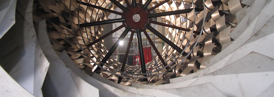 Inside view of drum dryer
